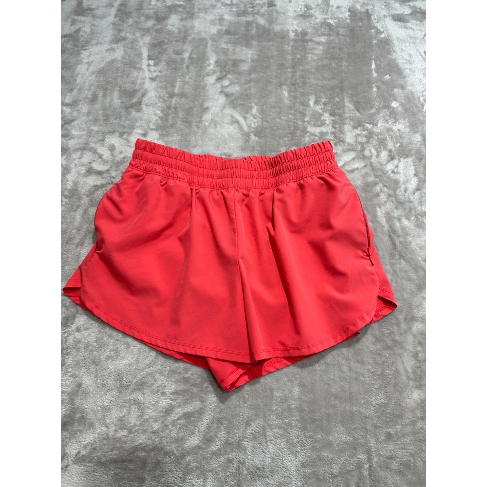 Tek Gear Womens Running Shorts Size Medium Pink/Orange Elastic Waist Lined‎
